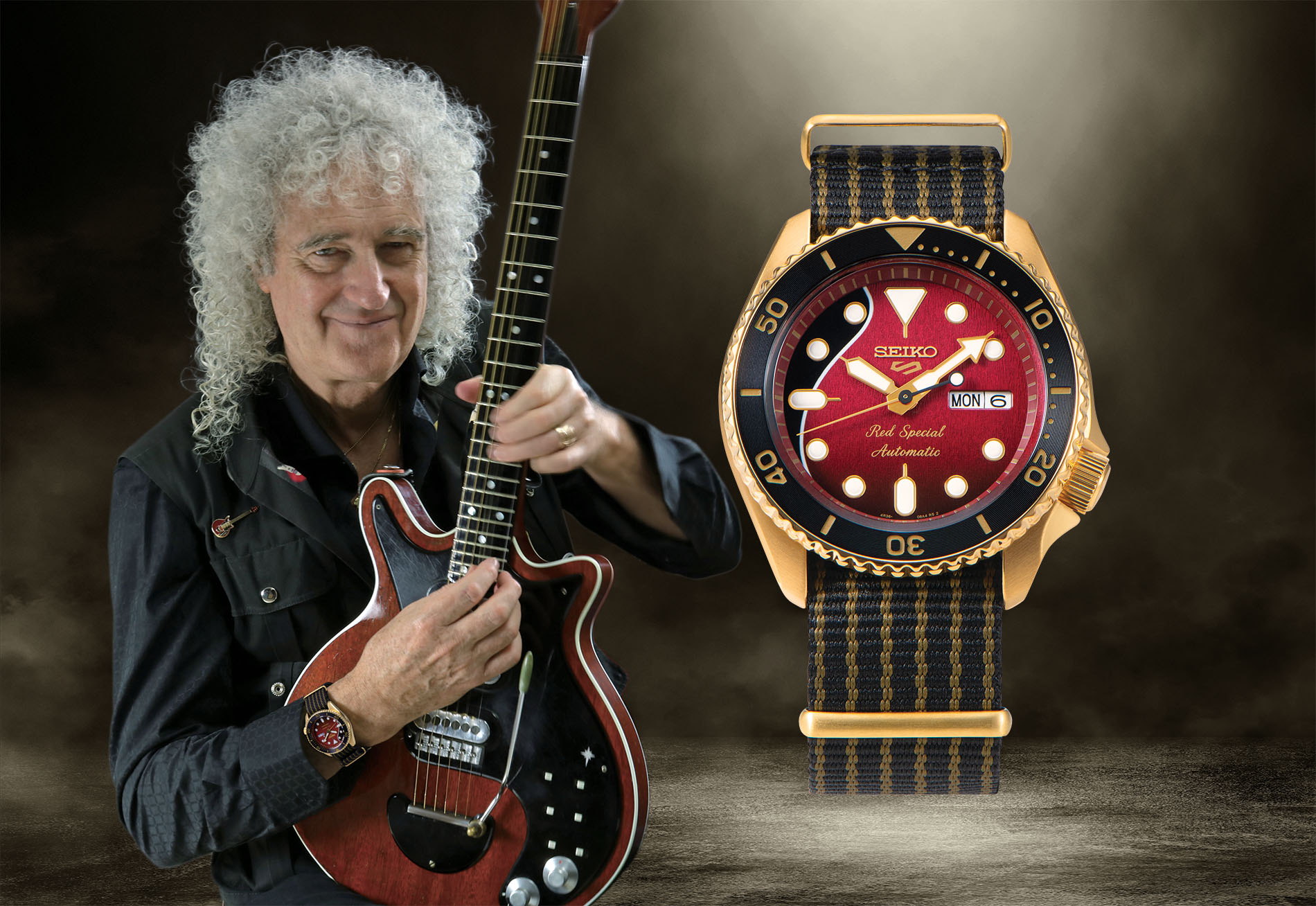 Seiko-5-Sports-Brian-May-Limited-Edition-Gold-colored-SRPH80K1-1 | Horologii