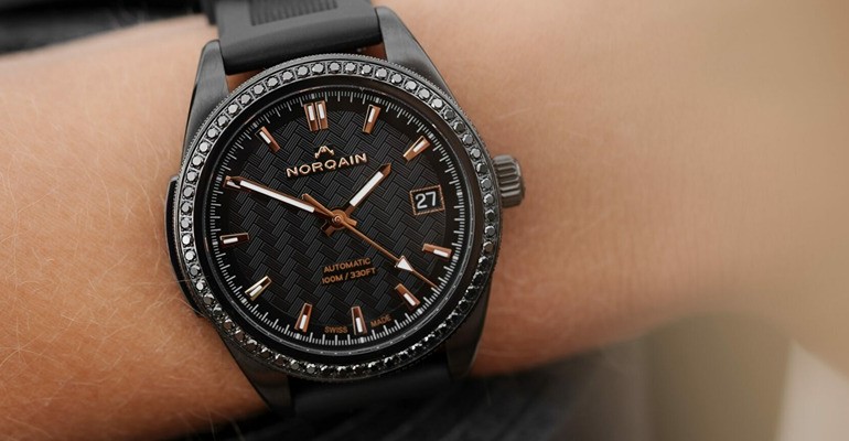 Introducing the NORQAIN Adventure Sport 37mm Black Diamonds Watch